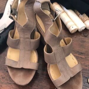 Nine West cork platforms with leather uppers